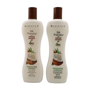 Biosilk Silk Therapy Natural Coconut Oil Moisturizing Shampoo & Conditioner 12oz